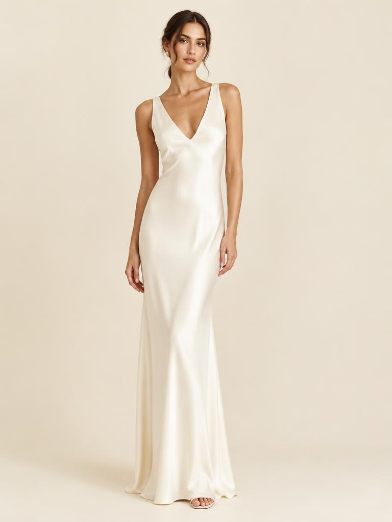 Vestido Seda Marfim